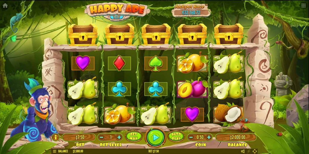 Happy Ape เกมสล็อตออนไลน์จากค่าย Habanero
